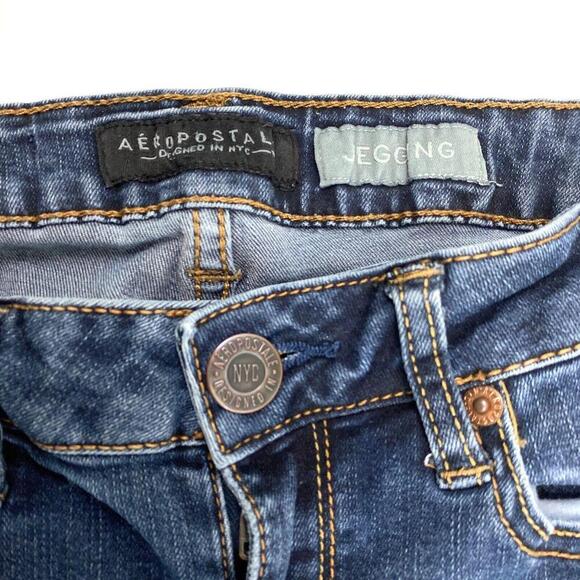 Aeropostale Jegging Women's size 4 Dark Wash Blue Denim Jeans - Picture 3 of 4